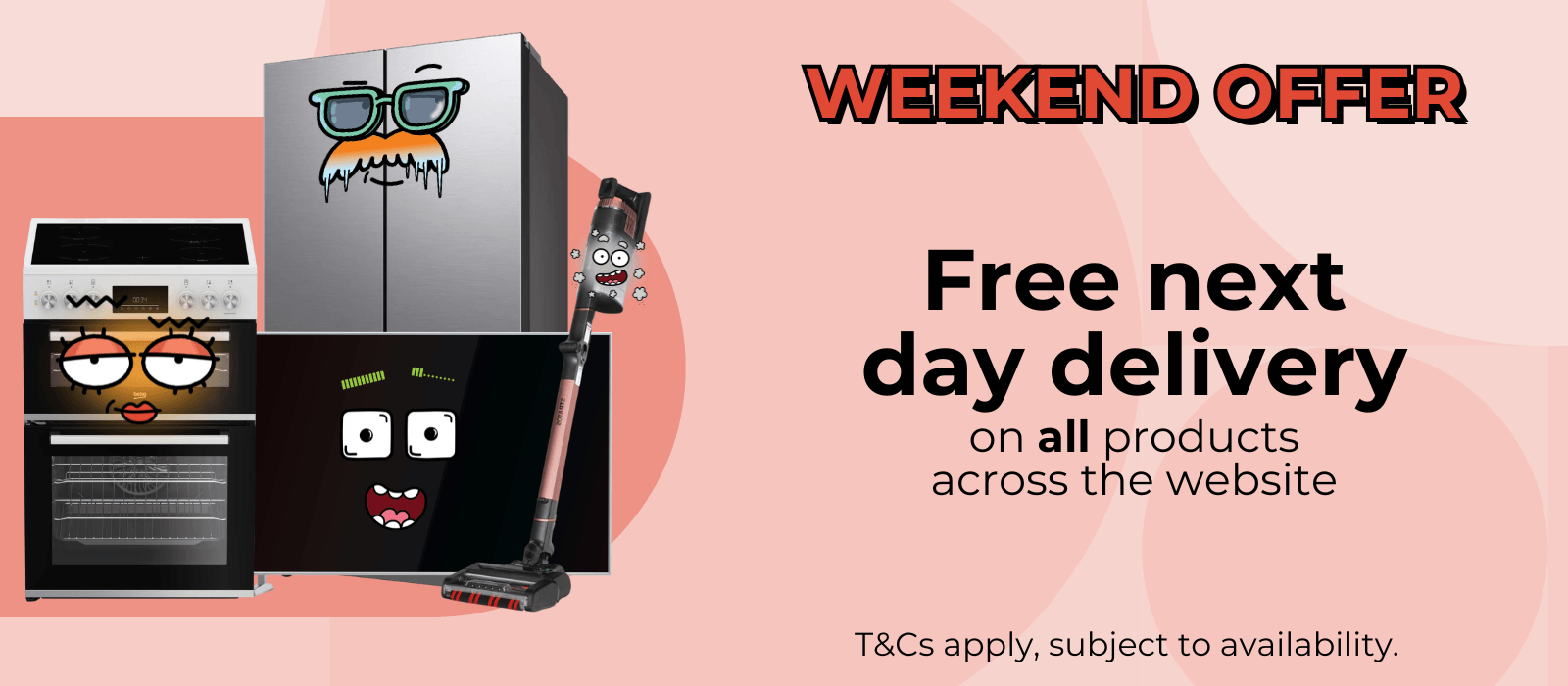 free next day delivery on all products this weekend